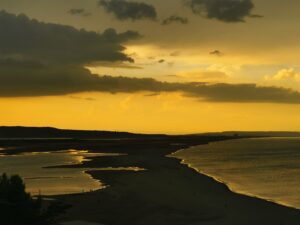 Coucher de soleil sur l'étang à La Franqui